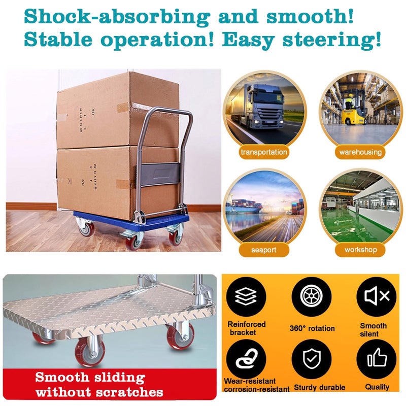 ABSLIMUS 4 inch Casters Load 2400lbs -Includes 2 Sets of Adaptive Screws -Lockable Bearing Plate Heavy Duty Caster with Brakes, 360-degree Swivel for Furniture and Workbench Cart, Set of 4 - Image 5